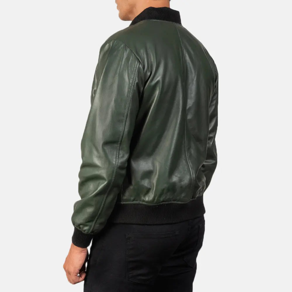 Shane Green Leather Bomber Jacket - Kualited