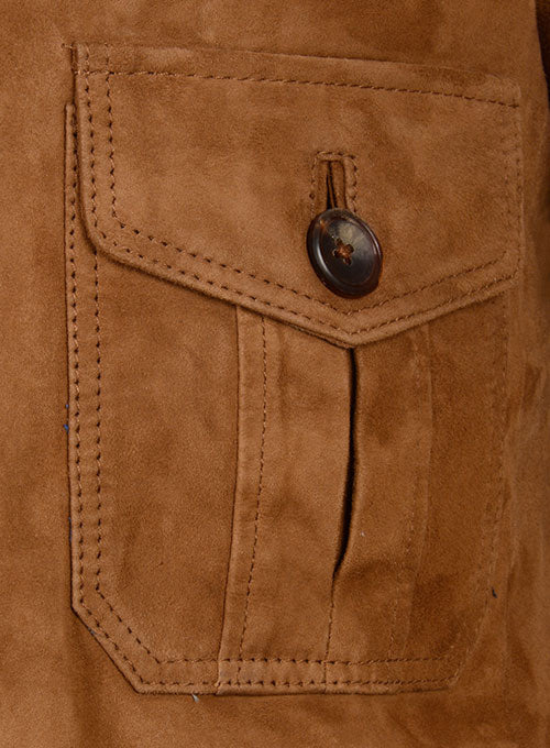 Men’s Tan Brown Suede Leather Blazer - Kualited