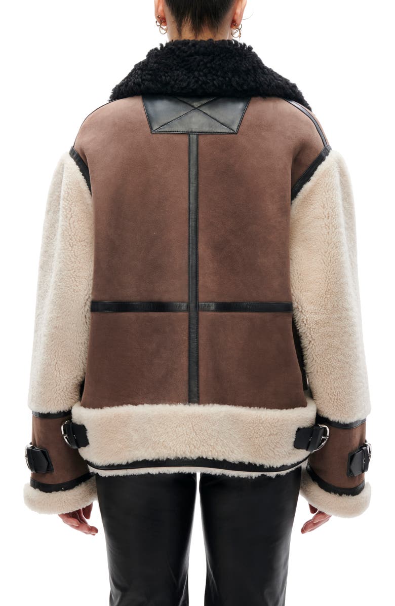 Celeste Genuine Shearling Biker Jacket