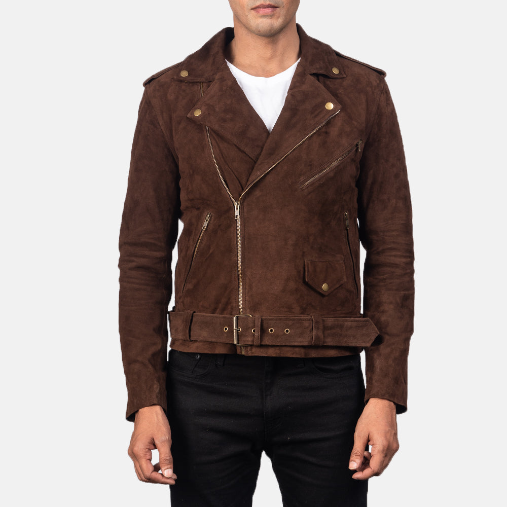 Allaric Alley Mocha Suede Biker Jacket