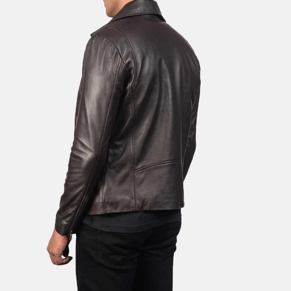 Noah Brown Leather Biker Jacket