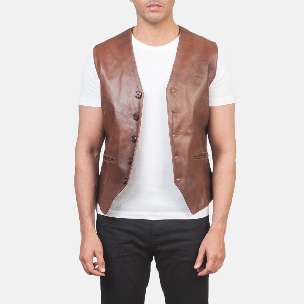 Auden Brown Leather Vest