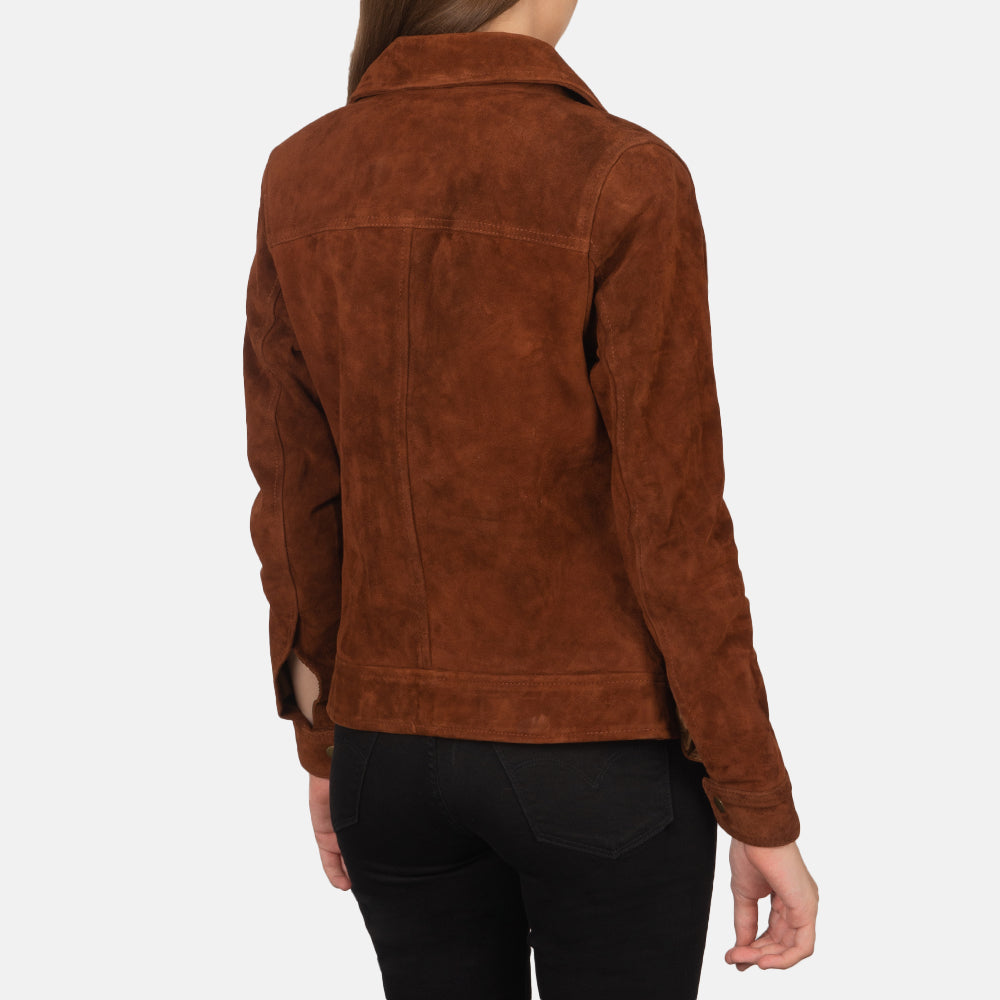 Suzy Brown Suede Trucker Jacket