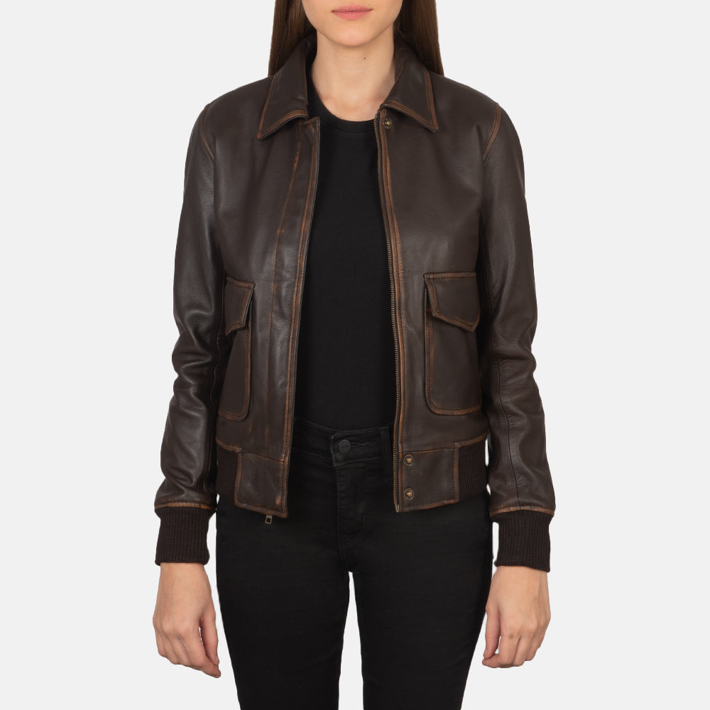 Westa A-2 Brown Leather Bomber Jacket - Kualited