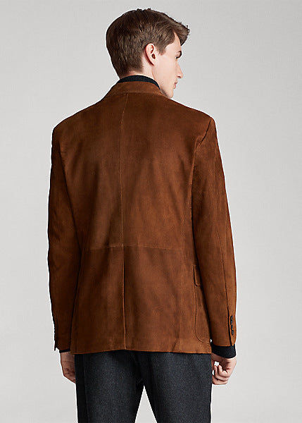 Men’s Tan Brown Suede Leather Blazer