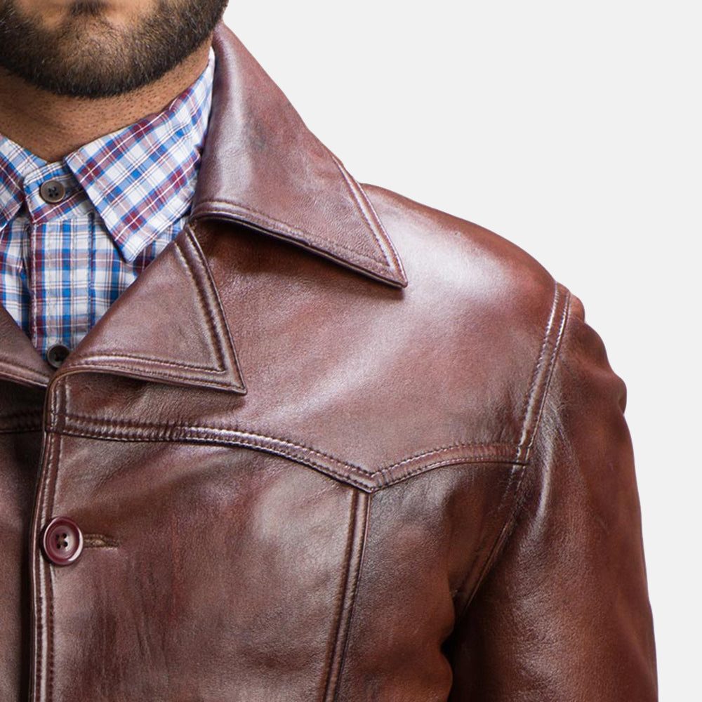 Vincent Alley Brown Leather Jacket - Kualited