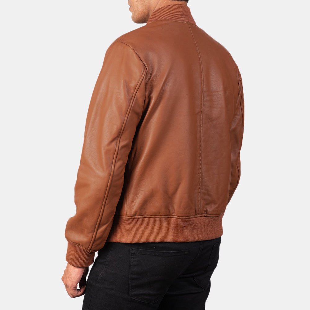 Shane Brown Leather Bomber Jacket - Kualited