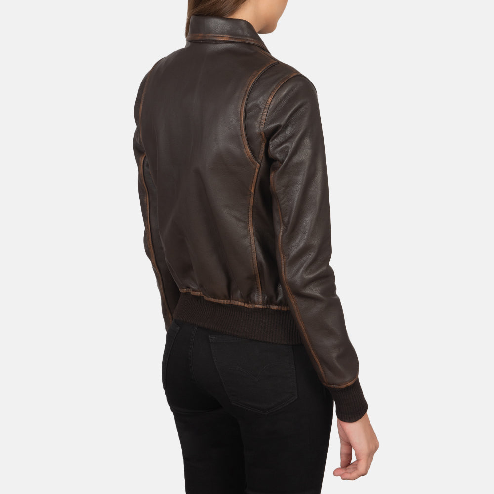 Westa A-2 Brown Leather Bomber Jacket - Kualited