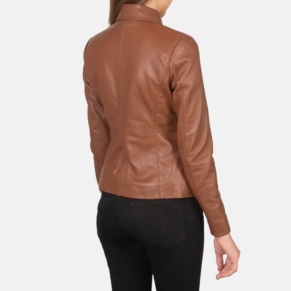 Colette Brown Leather Jacket - Kualited