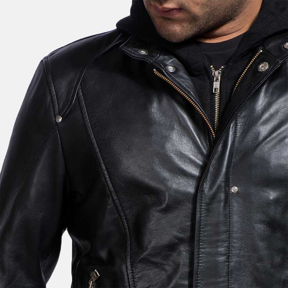 Highschool Black Leather Jacket For Men - Kualited