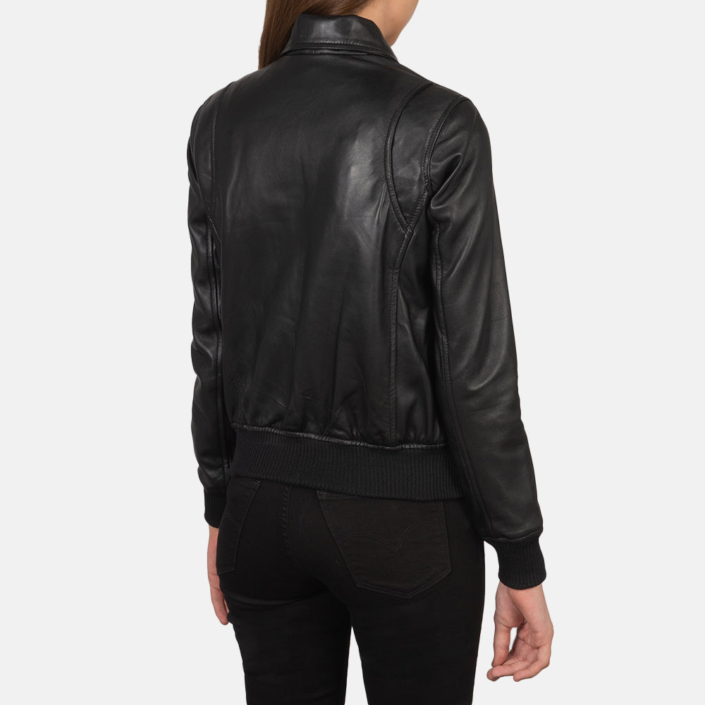 Westa A-2 Black Leather Bomber Jacket - Kualited