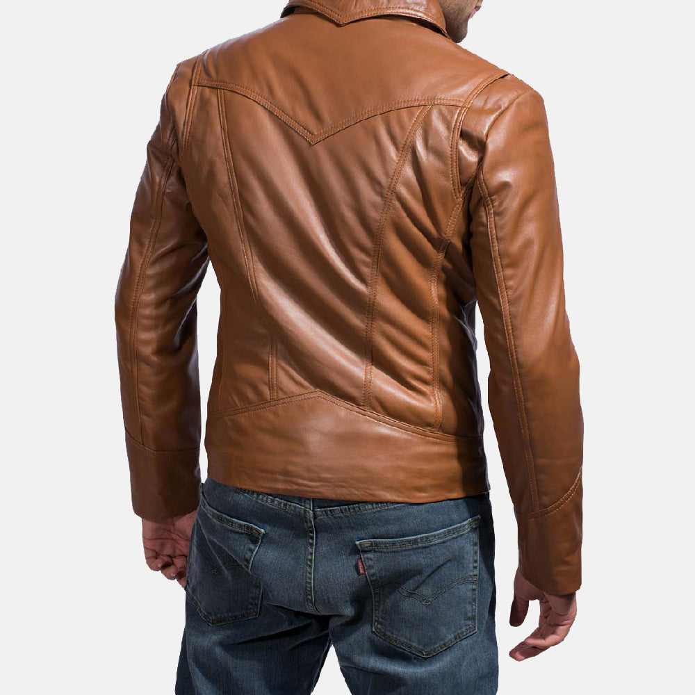 Old School Brown Leather Jacket - Kualited