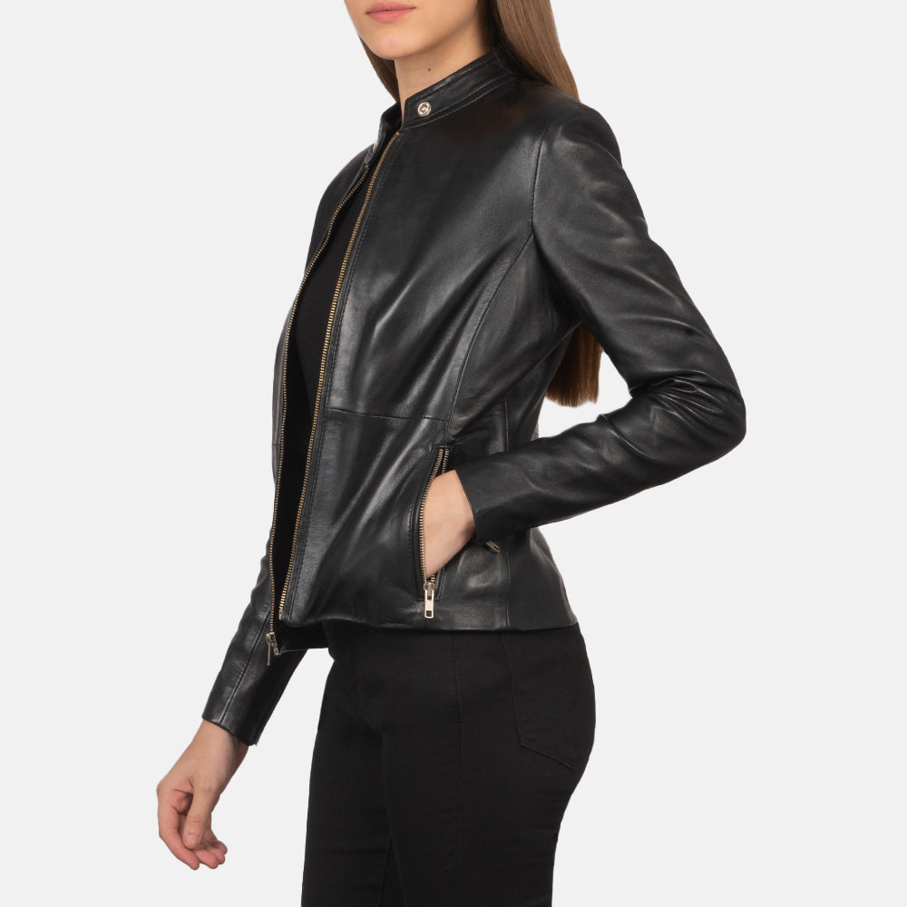 Rave Black Leather Biker Jacket - Kualited