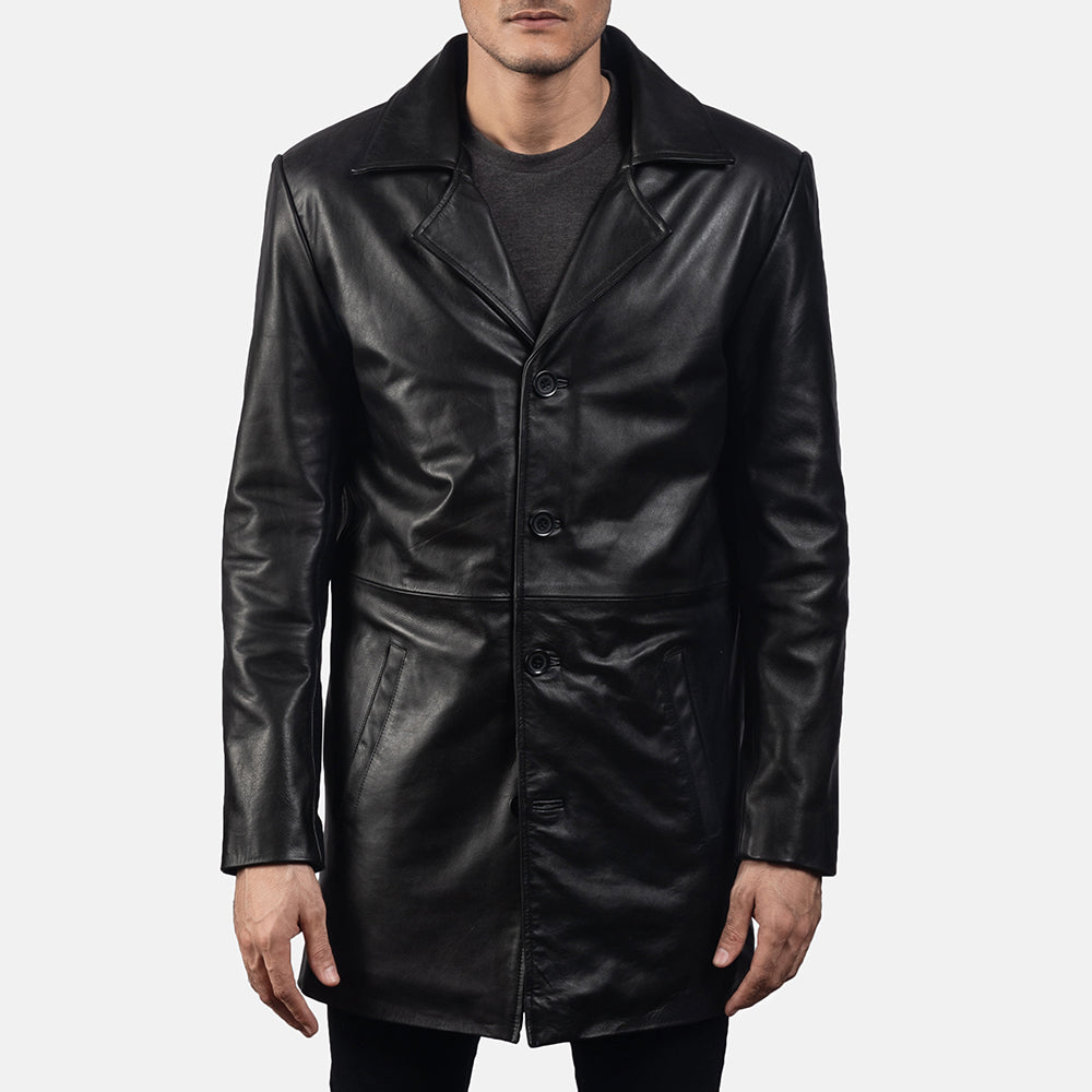 Classmith Black Leather Coat - Kualited