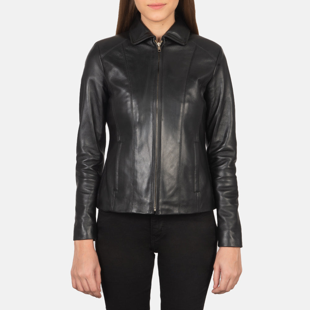 Colette Black Leather Jacket - Kualited