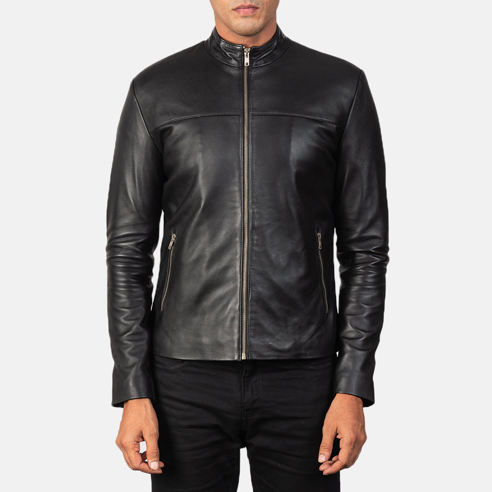 Adornica Black Leather Biker Jacket - Kualited