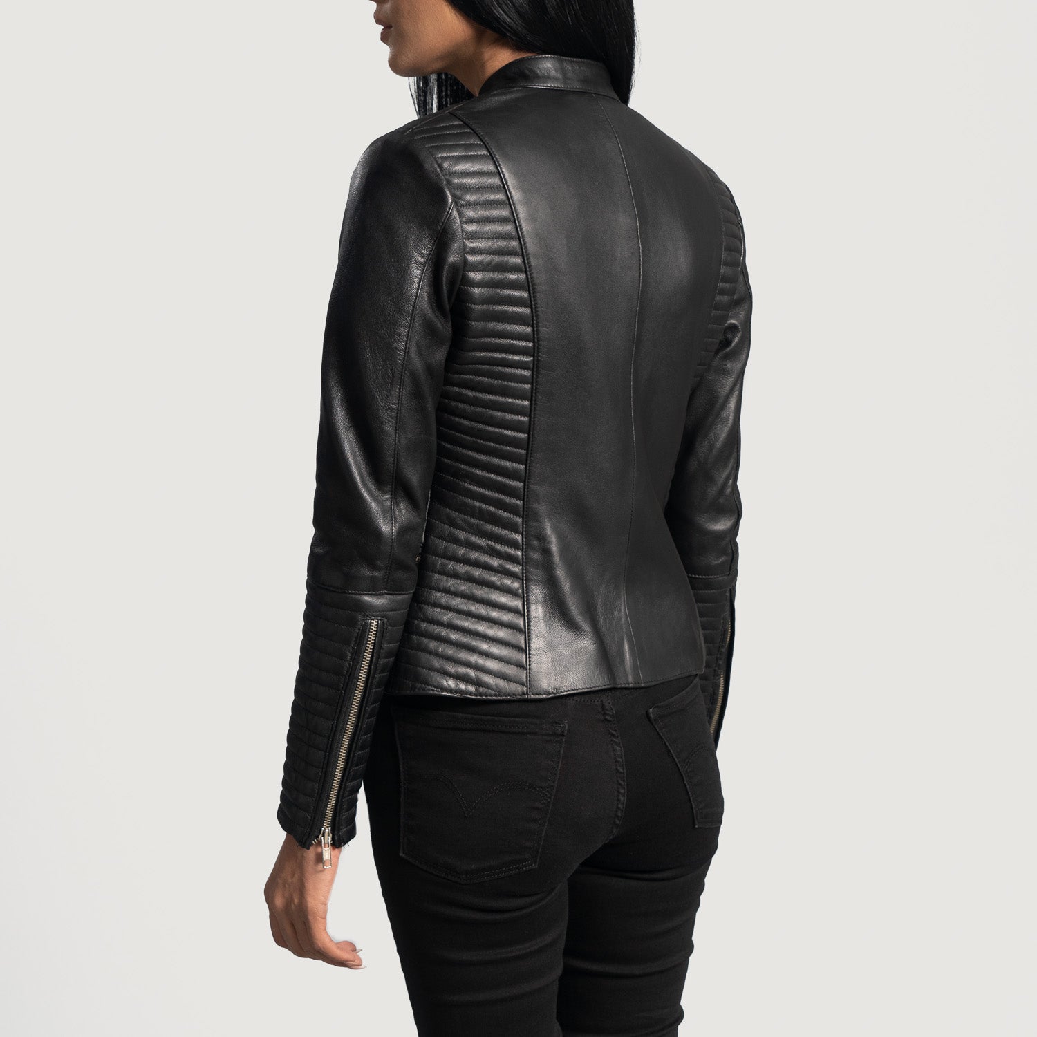 Haley Ray Black Leather Biker Jacket - Kualited