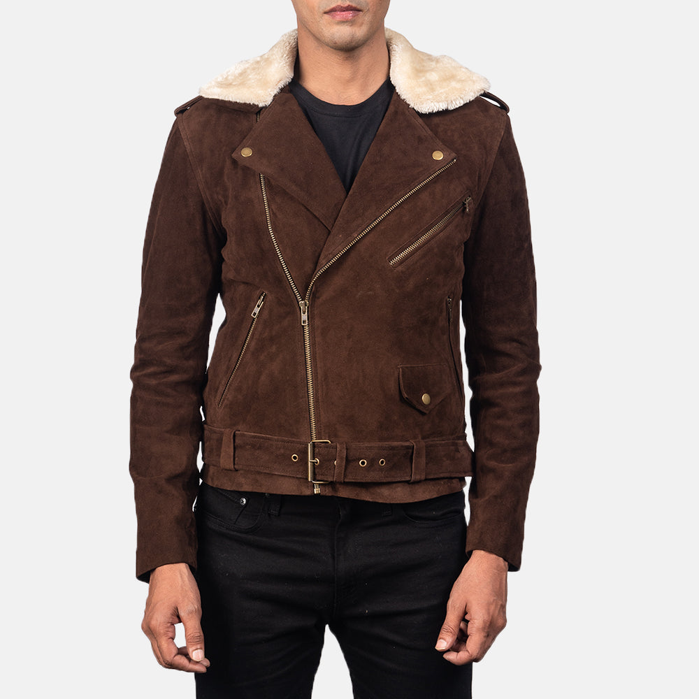 Furton Mocha Suede Biker Jacket