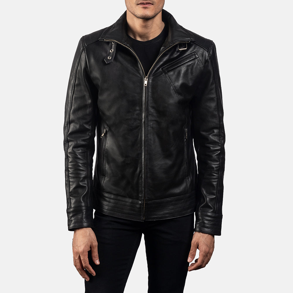 Legacy Black Leather Biker Jacket - Kualited