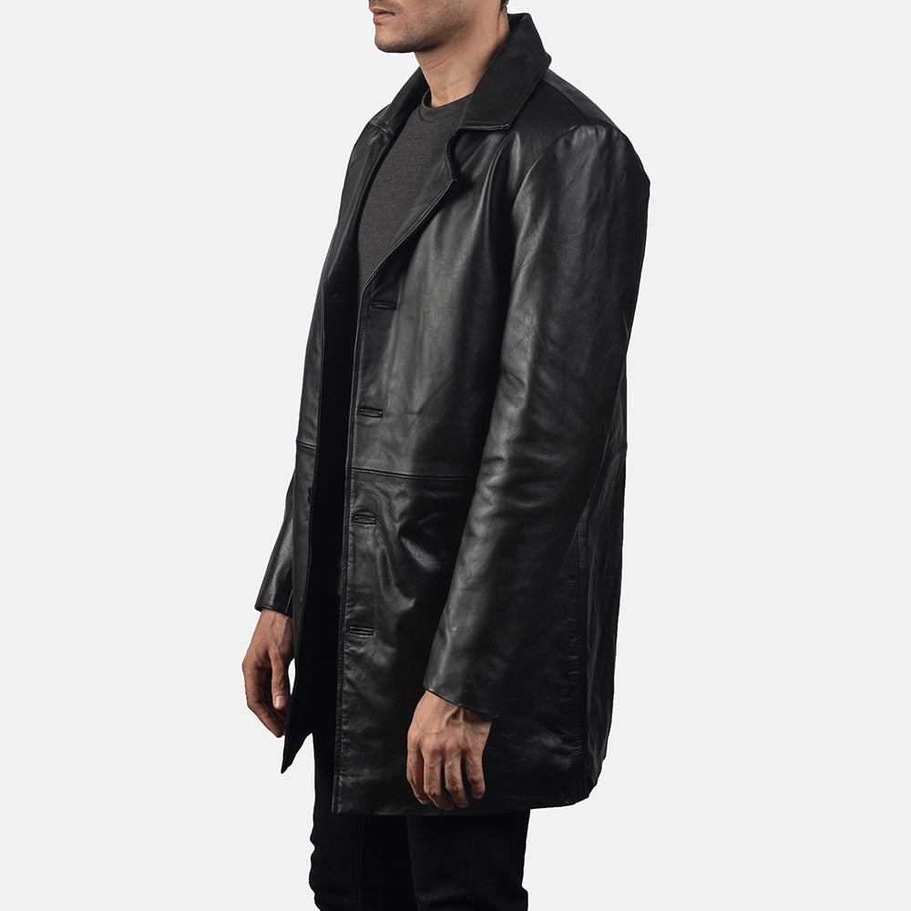 Classmith Black Leather Coat - Kualited