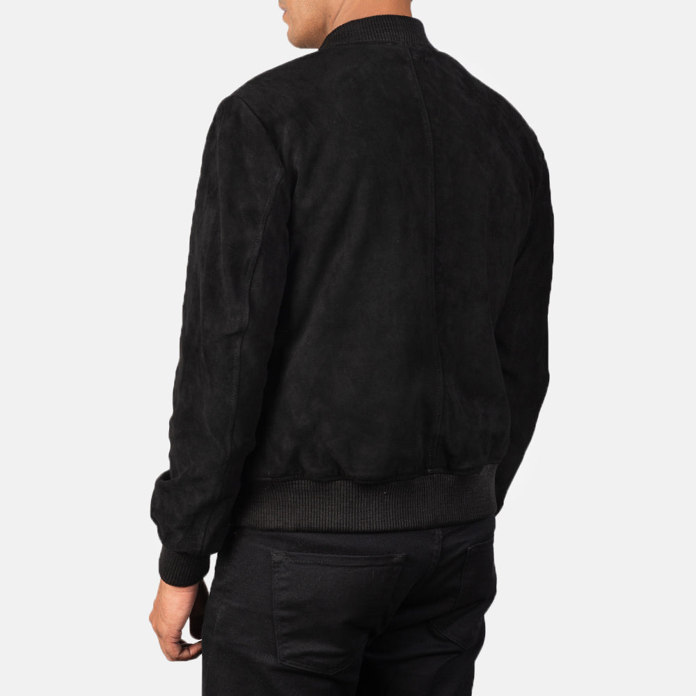 Shane Black Suede Bomber Jacket