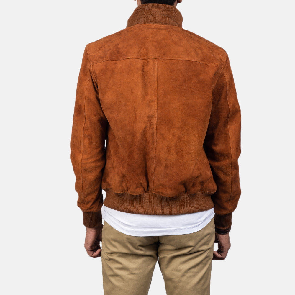 Eaton Brown Suede Bomber Jacket - Kualited