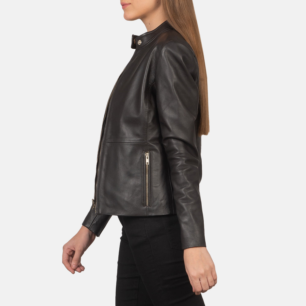 Rave Brown Leather Biker Jacket - Kualited