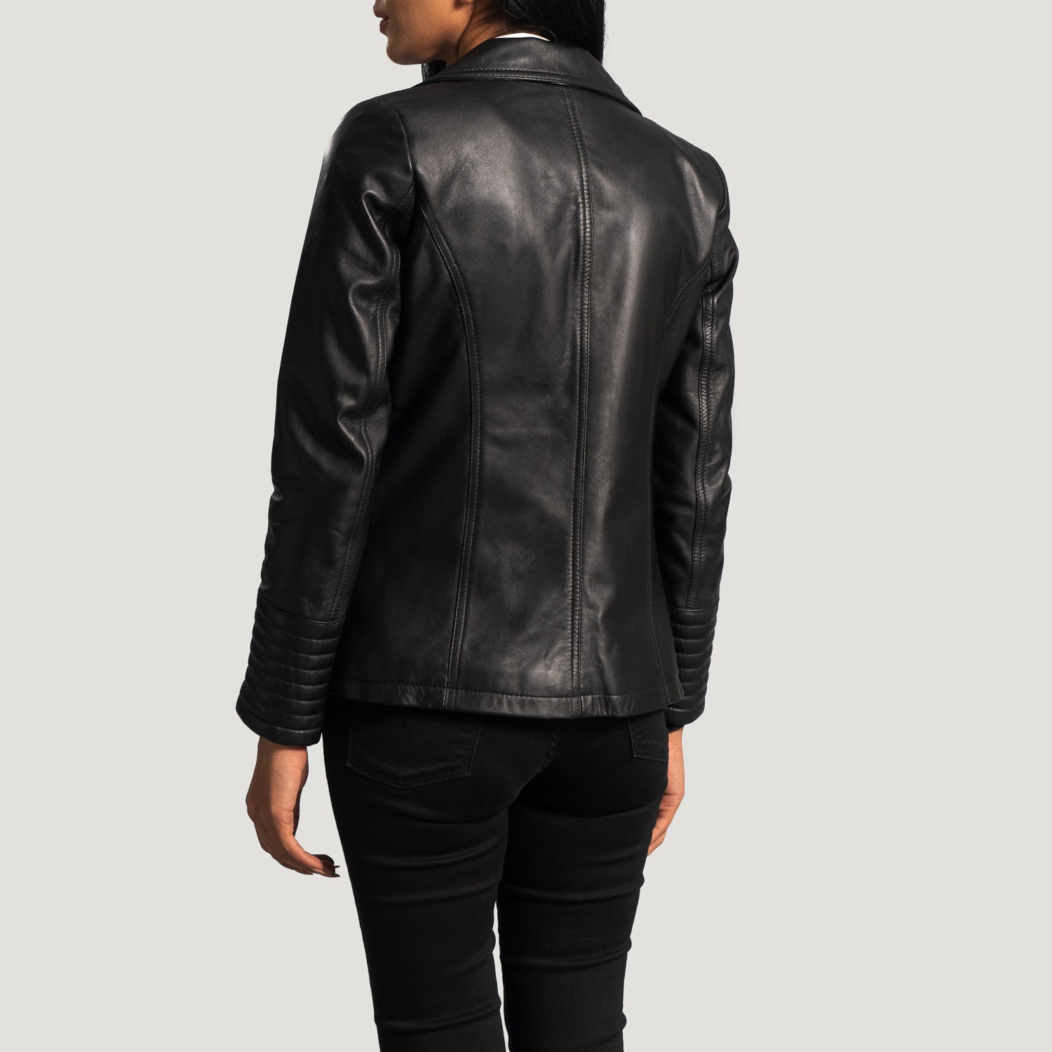 Selina Black Leather Blazer - Kualited