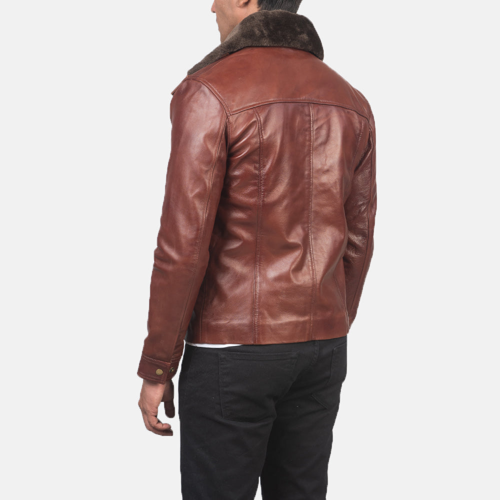 Evan Hart Fur Brown Leather Jacket - Kualited