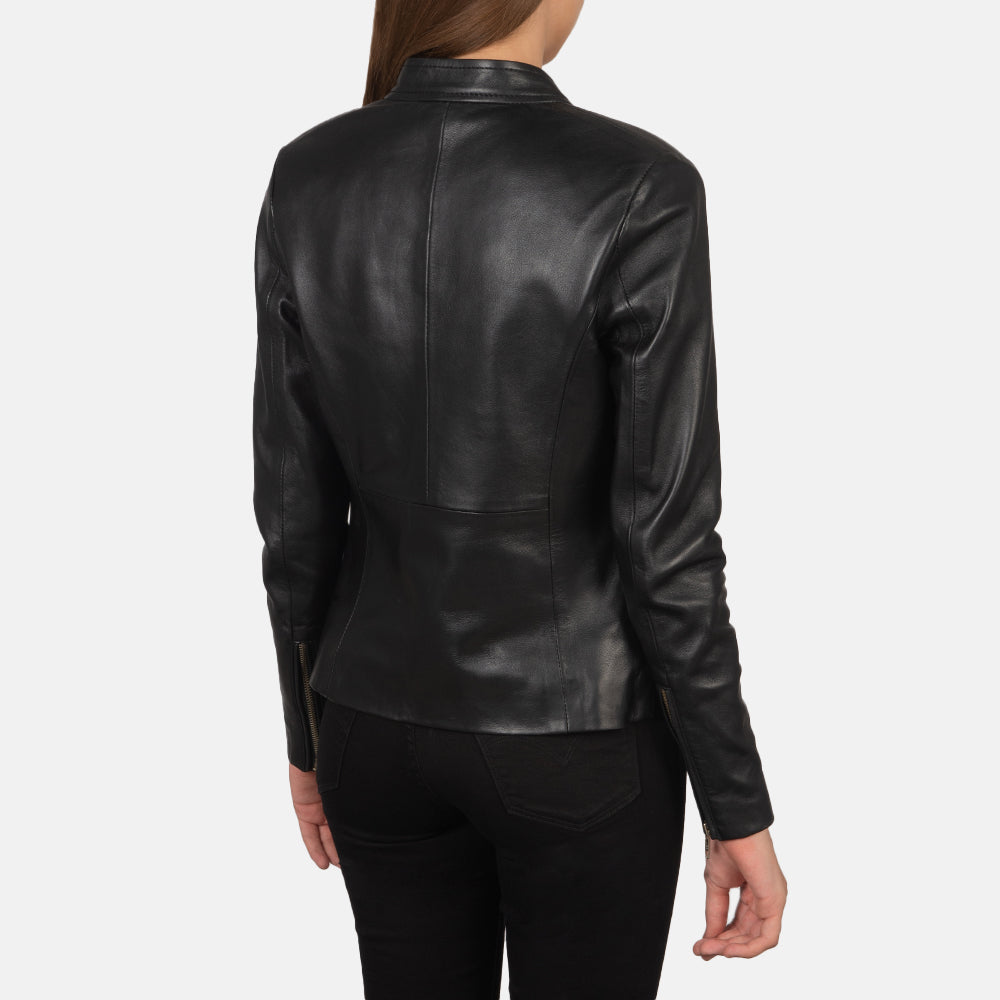 Rave Black Leather Biker Jacket - Kualited