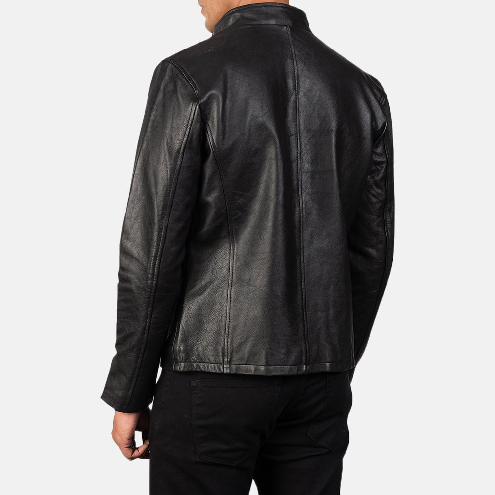 Alex Black Leather Biker Jacket - Kualited