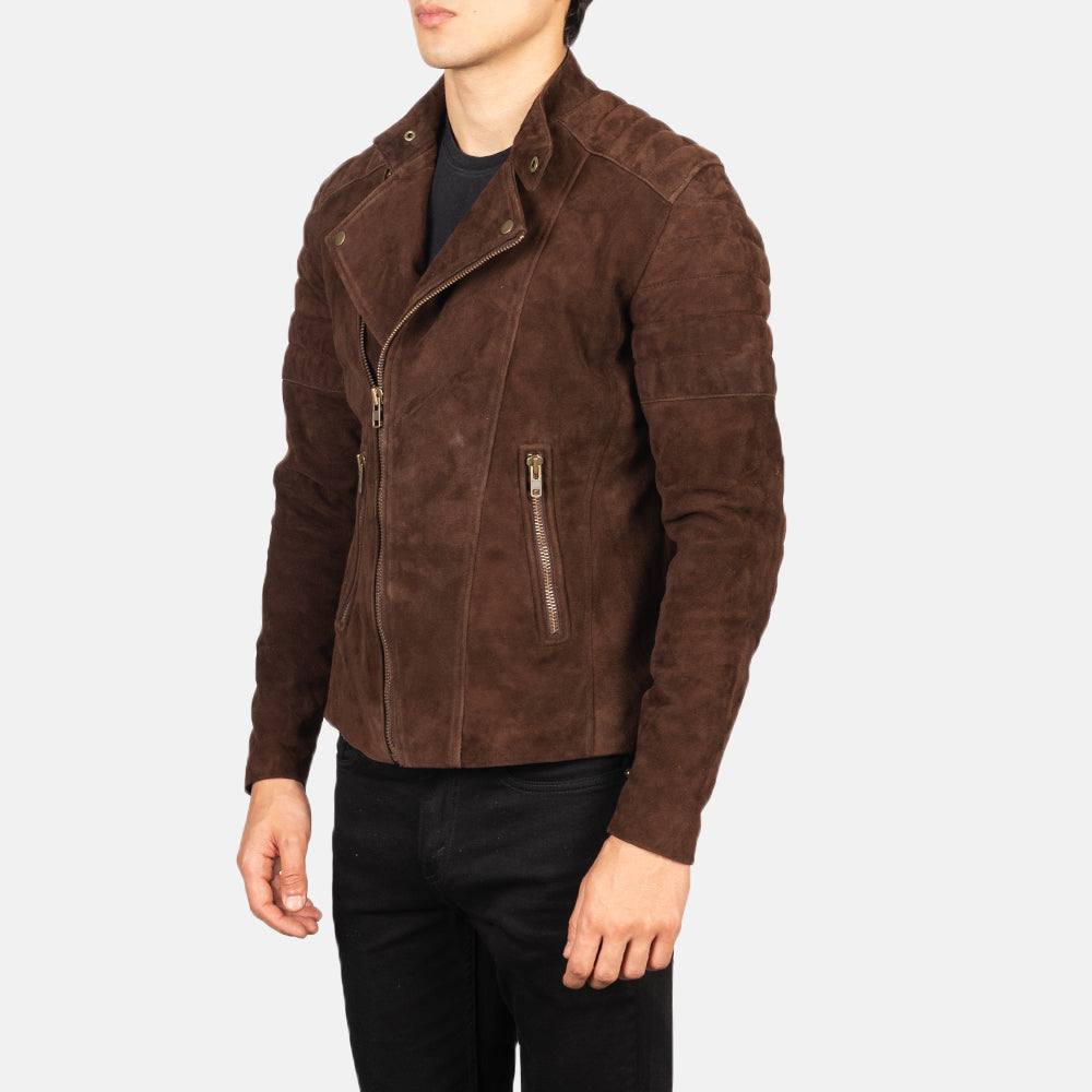 Faisor Mocha Suede Biker Jacket