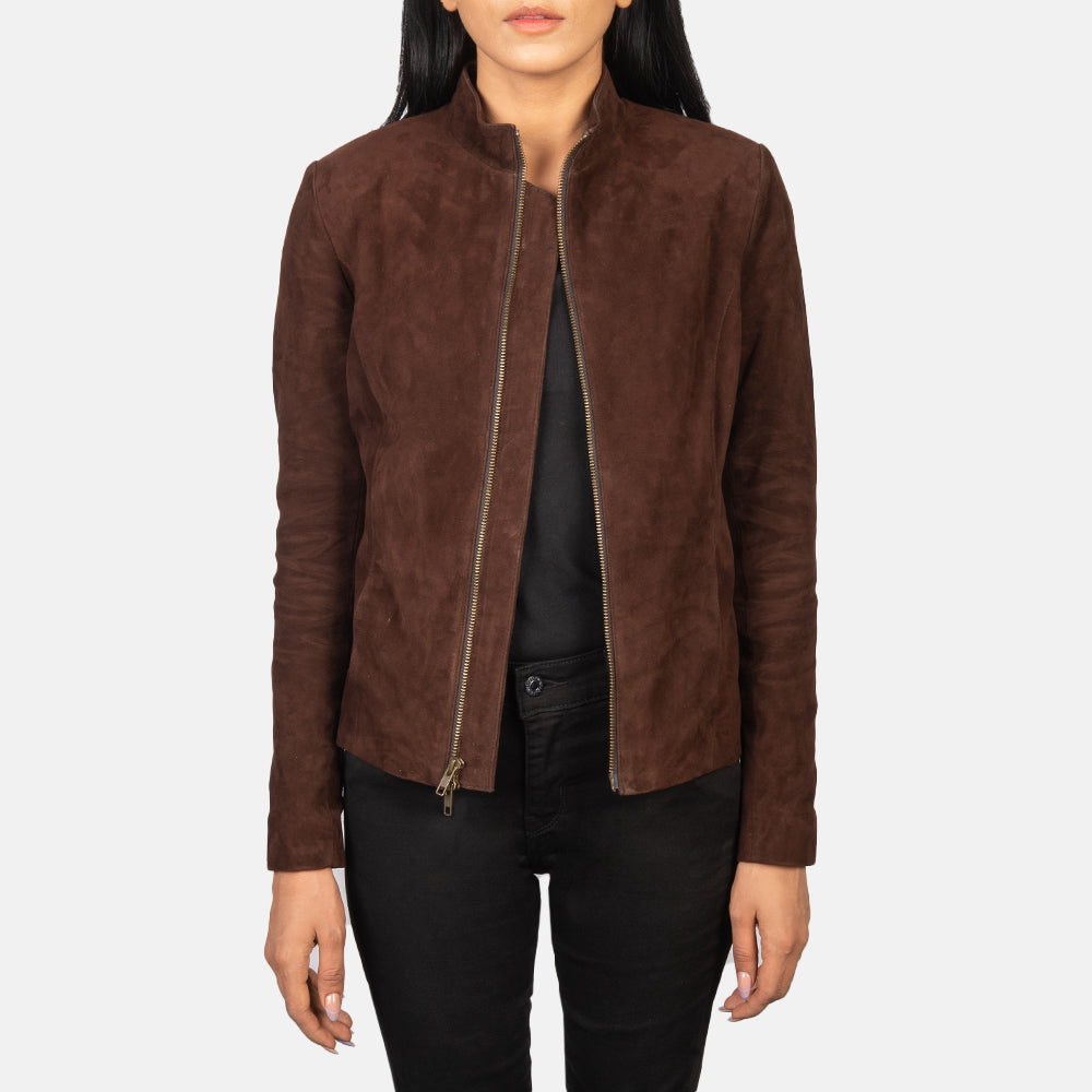 Rumella Mocha Suede Biker Jacket