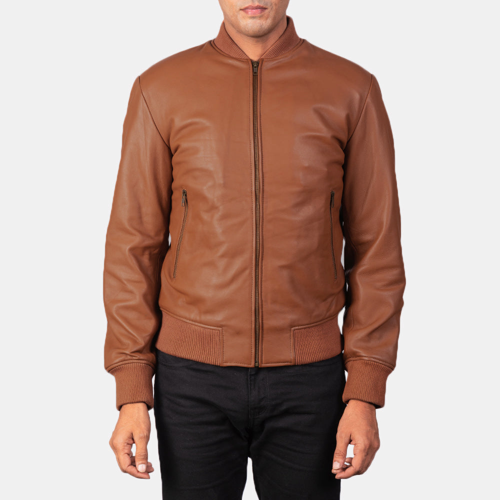 Shane Brown Leather Bomber Jacket - Kualited