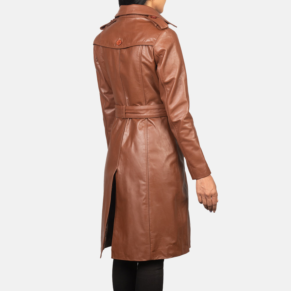 Alice Brown Double Breasted Leather Coat - Kualited