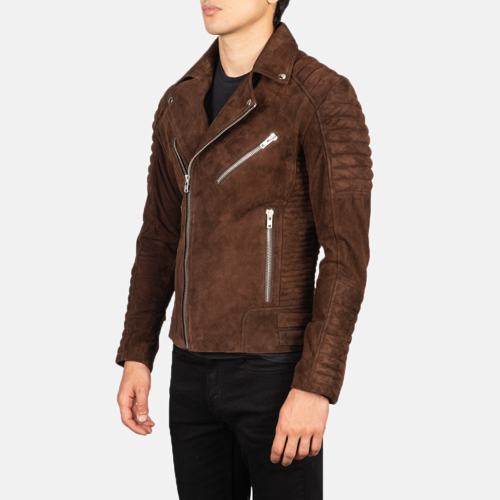 Armand Mocha Suede Biker Jacket