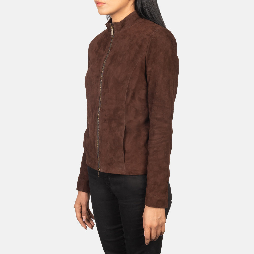 Rumella Mocha Suede Biker Jacket