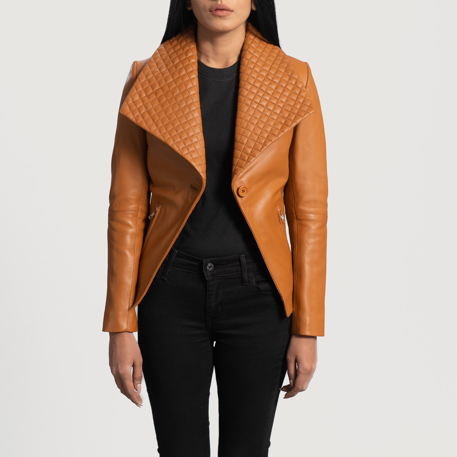 Lee Tan Brown Leather Blazer - Kualited