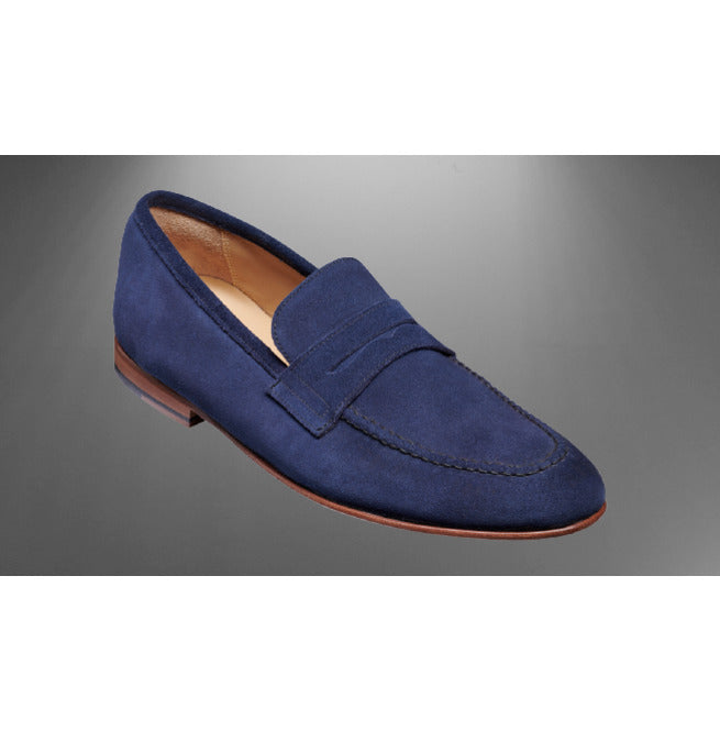 Handmade Men Blue Suede Leather Casual Party Slip on Shoes, Loafer Shoes