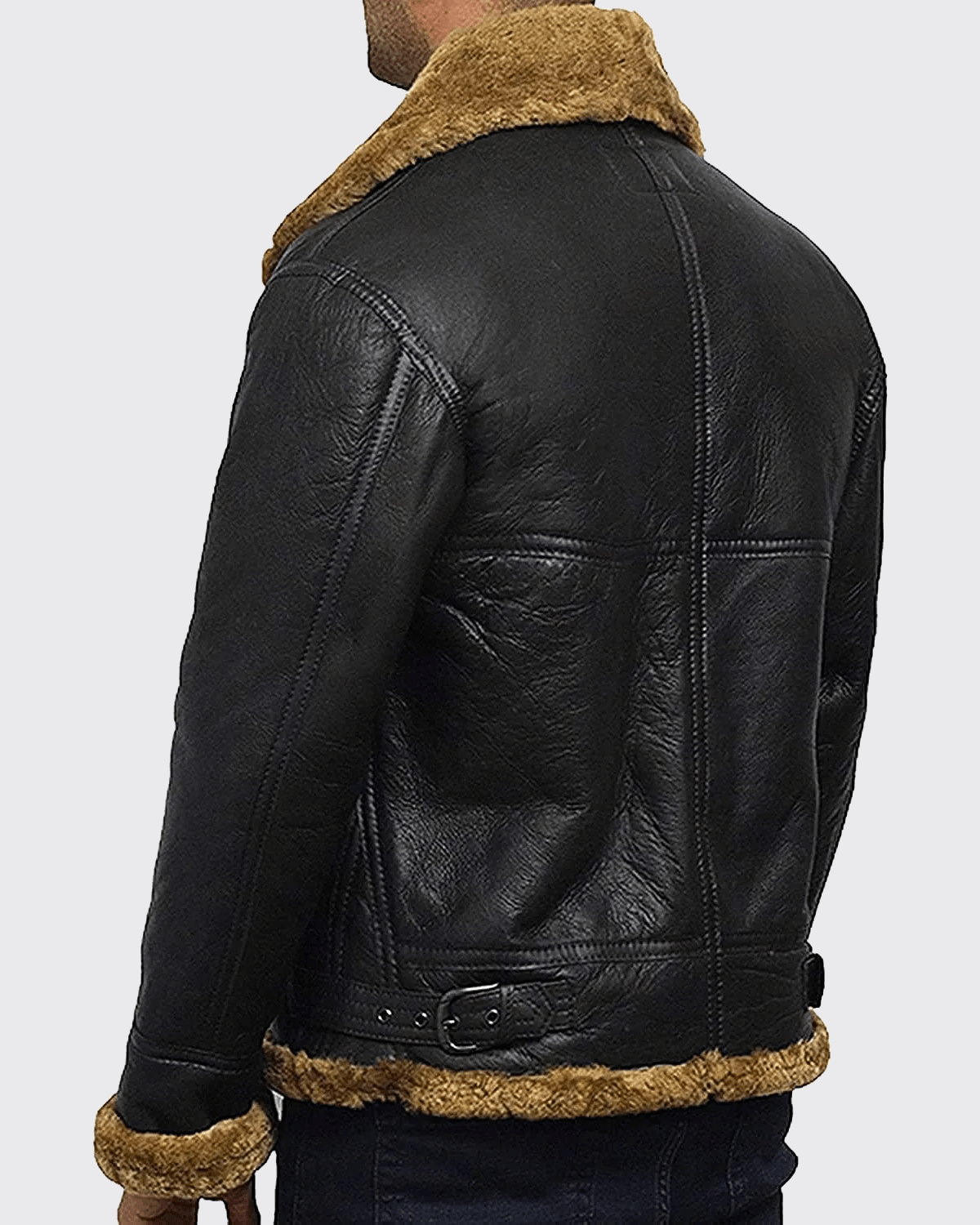 Mens Brown Sheepskin Shearling Jacket | B3 Aviator Flying Jacket