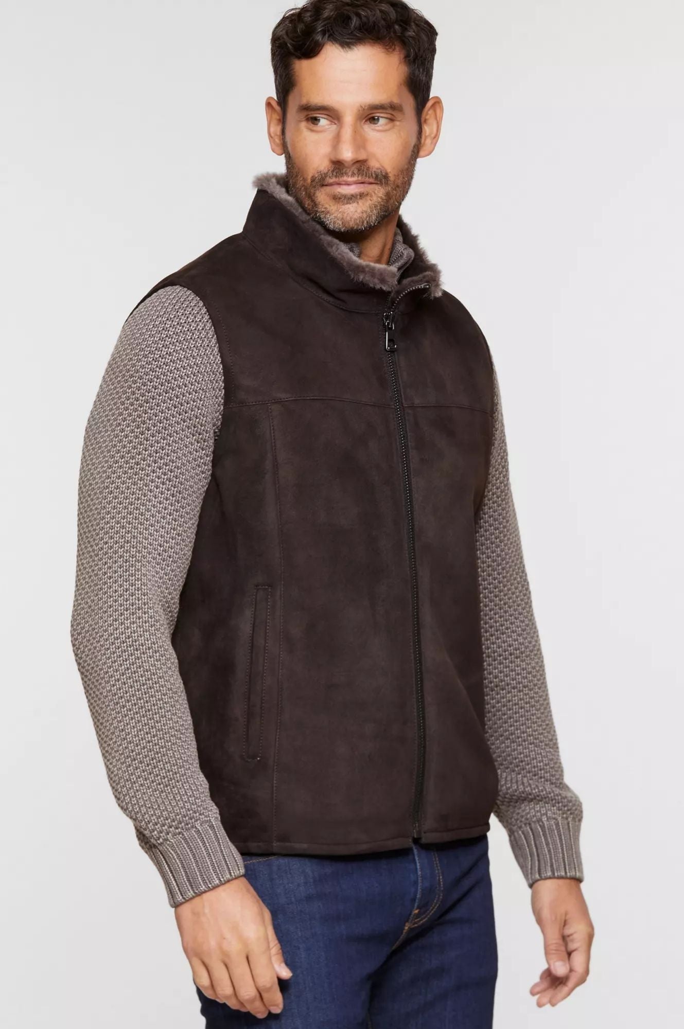 Heath Brown Shearling Sheepskin Vest