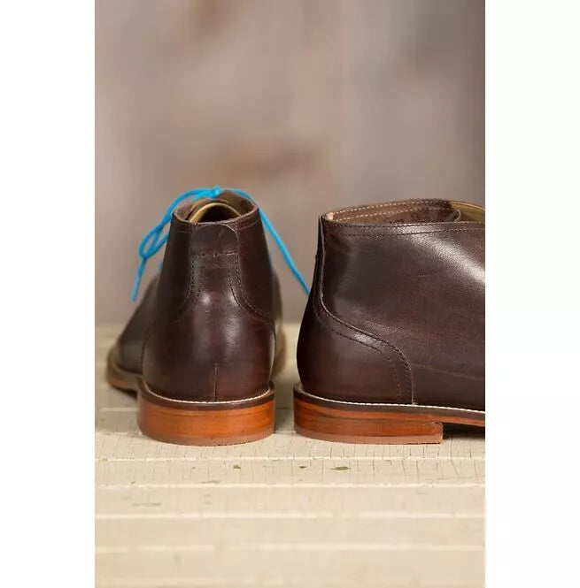 Handmade Men Dark Brown Leather Chukka Boots, Leather Casual Ankle Boot