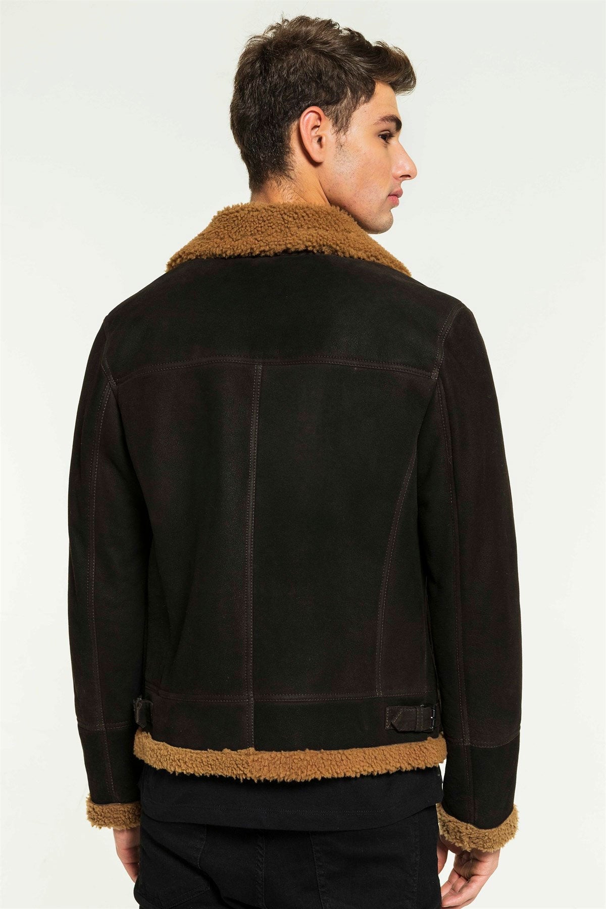 Men Aviator Toffee Shearling Jacket