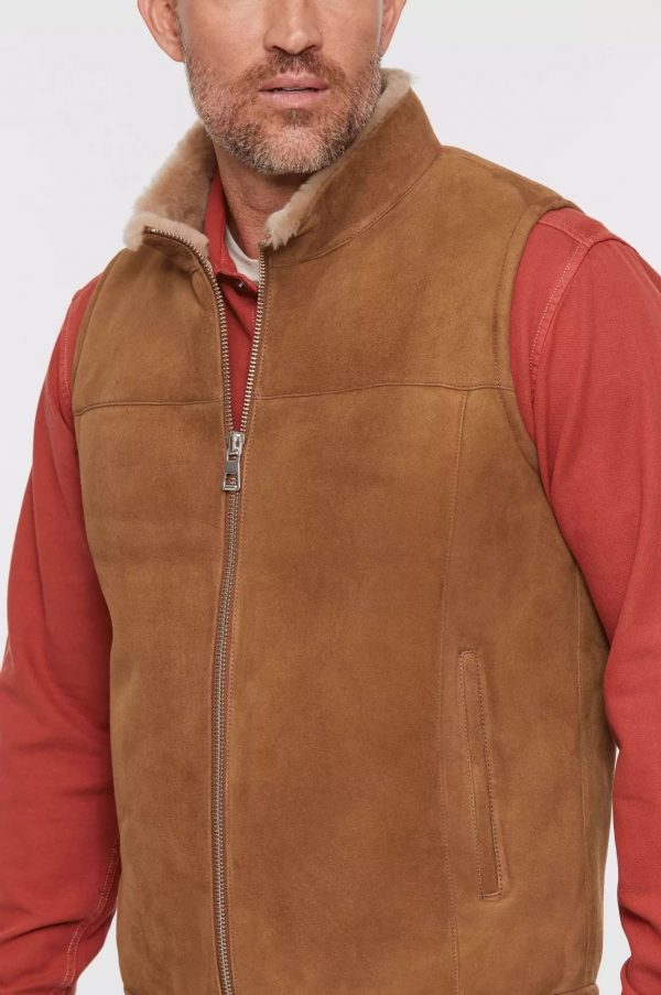 Heath Tan Shearling Sheepskin Vest