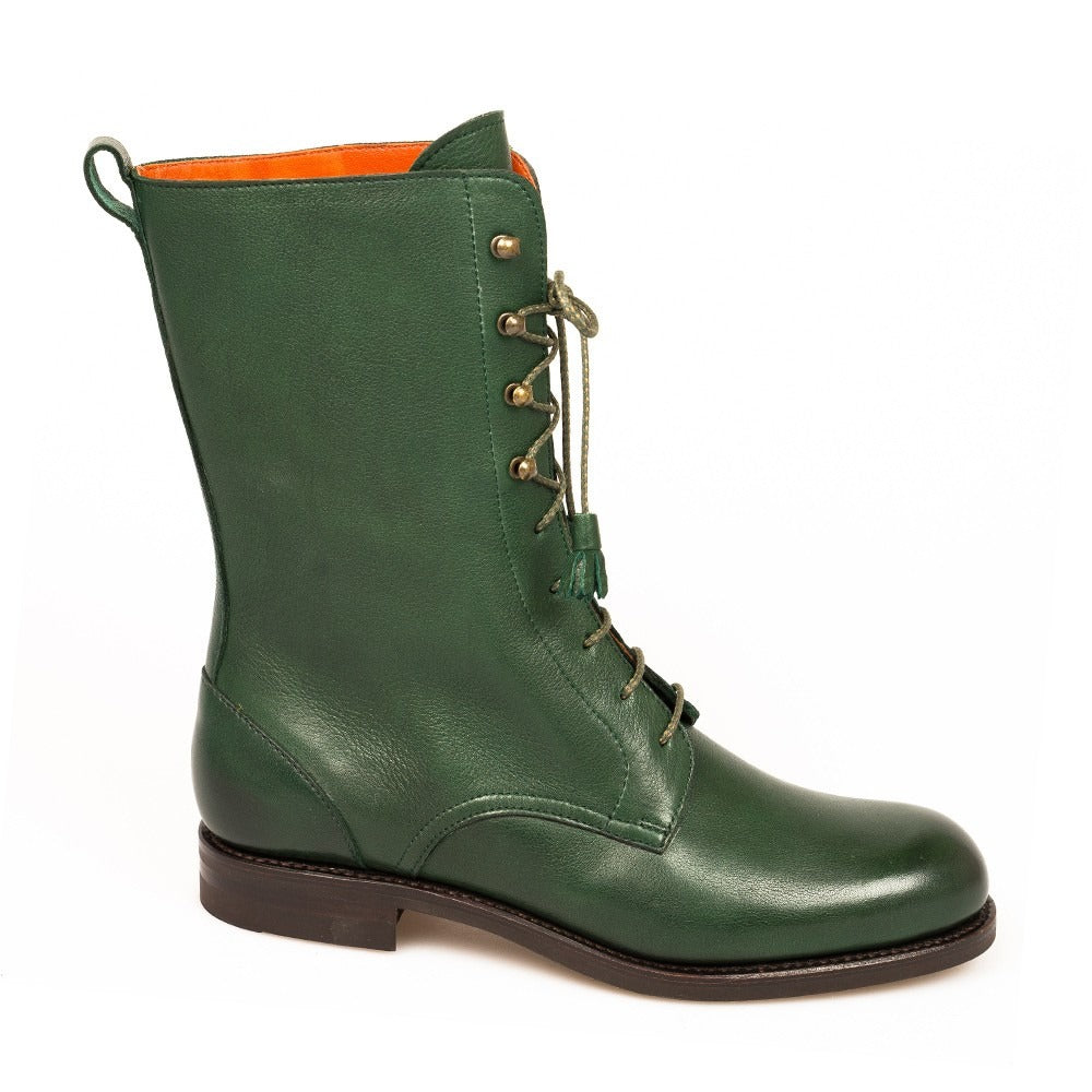 Handmade Men Green Leather Long Boots, Street style Biker Fashion Boots