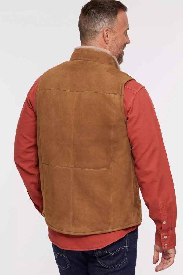 Heath Tan Shearling Sheepskin Vest