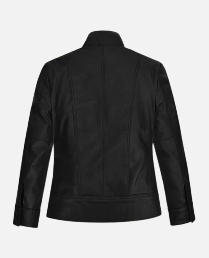The Bricklayer Nina Dobrev Black Leather Jacket