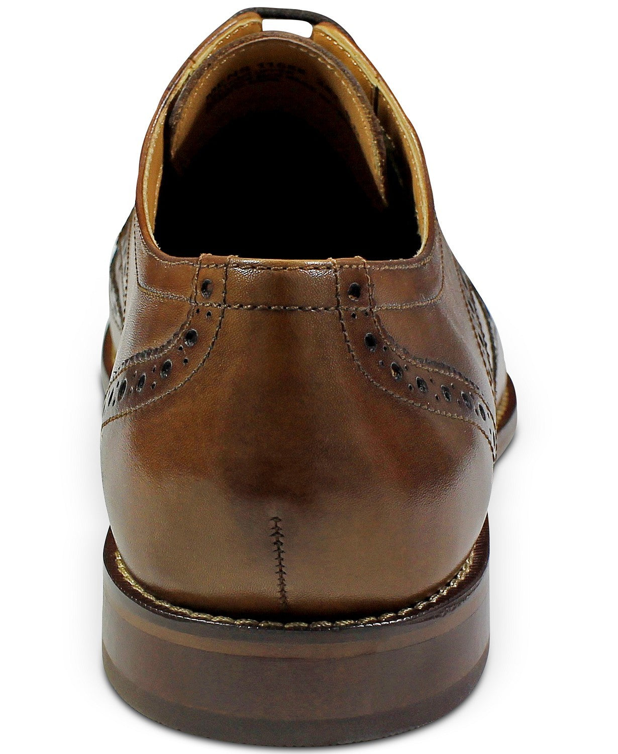 Men Brown Burnished Brogue Toe Wing Tip Lace Up Oxford Real Leather Shoe