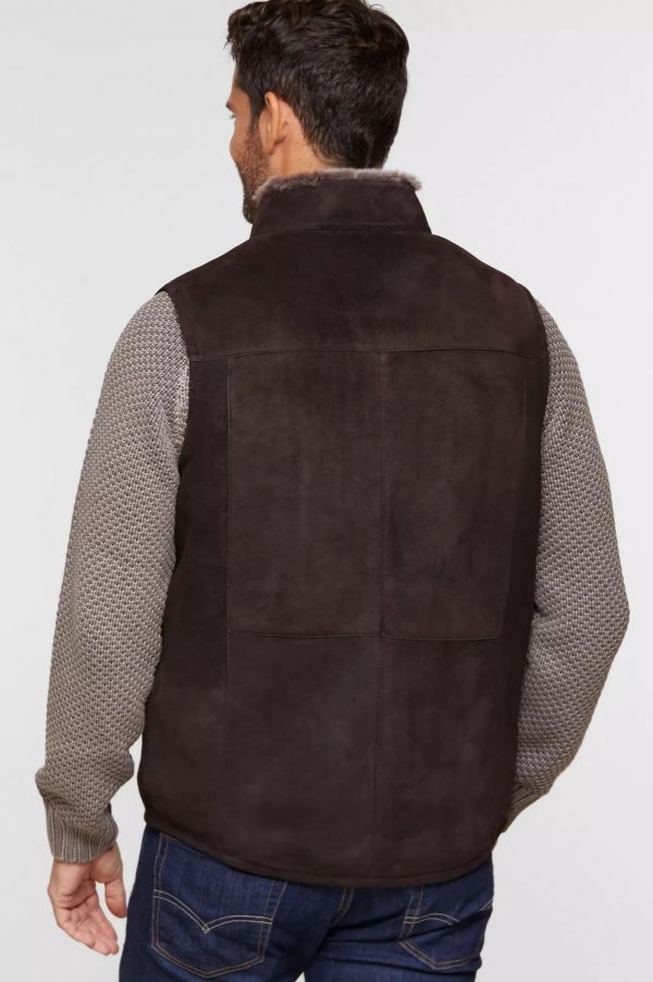 Heath Brown Shearling Sheepskin Vest