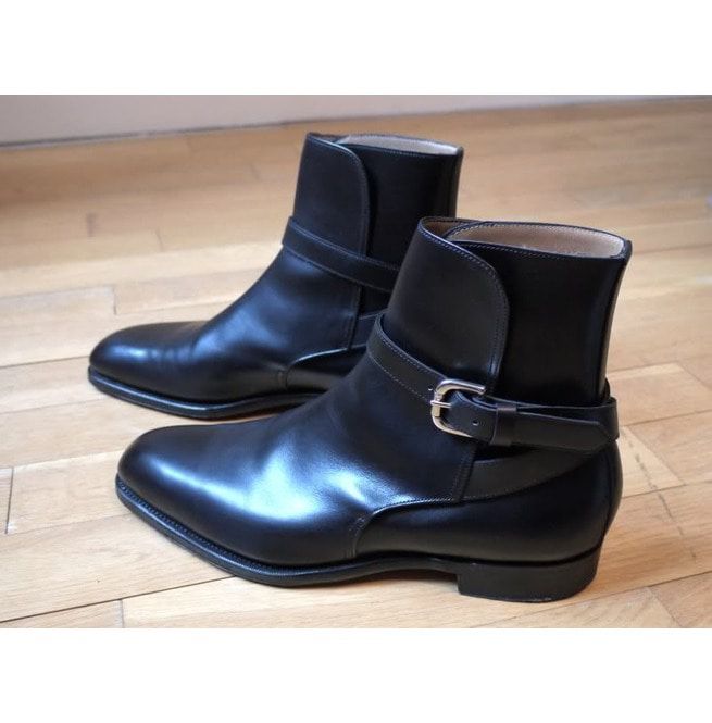 Handmade Black Jodhpurs Leather Boot, Men Ankle Leather Boot, Formal Boots